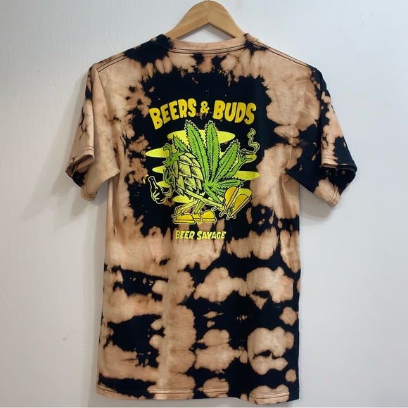 Size Small Bleach Dyed Beer Savage Shirt - Picture 2 of 3